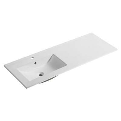 Thin-rimmed left-side basin